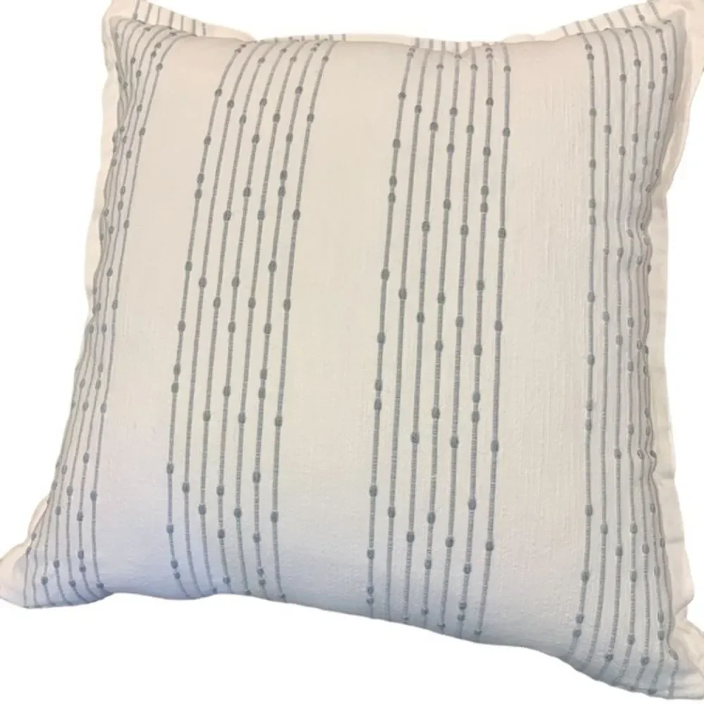 White‎ & Powder Blue Striped Pillow